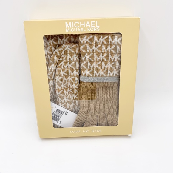 Michael Kors Accessories - Michael Kors 3 piece set. Scarf beanie hat gloves